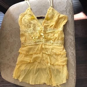 Hottest yellow tank top ruffle tiers